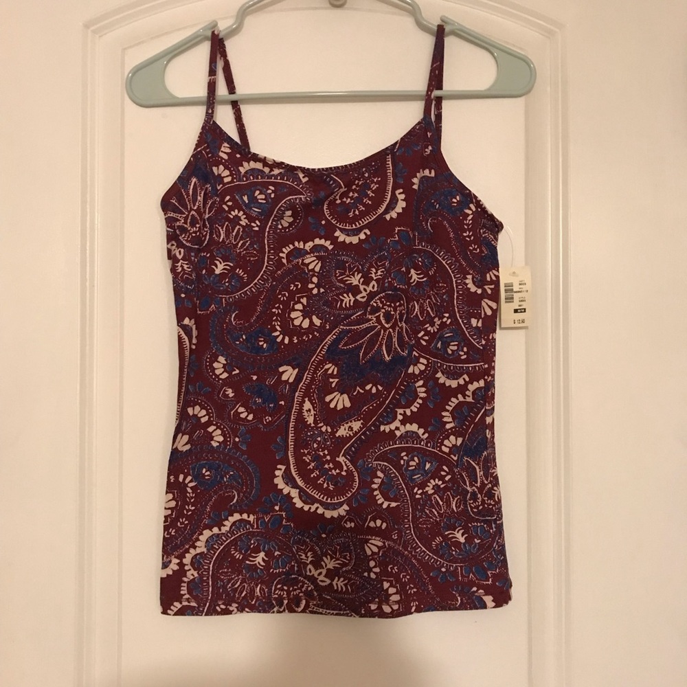 Aeropostale Burgundy Paisley Camisole Top with spaghetti straps Size Medium